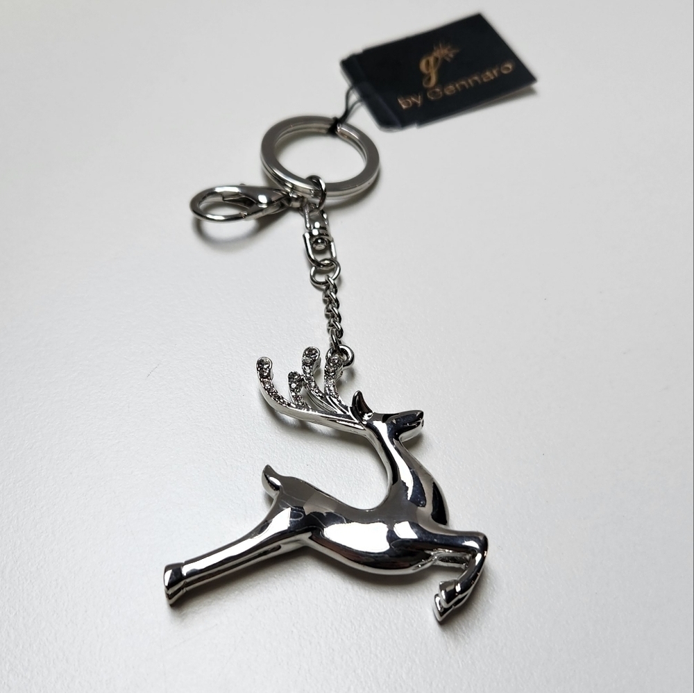 g by Gennaro Reindeer Silver Tone Keychain - Picture 2 of 8